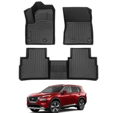 3D Molded Floor Mats for 2021-2023 Nissan Rogue All Weather TPE Rubber Liners