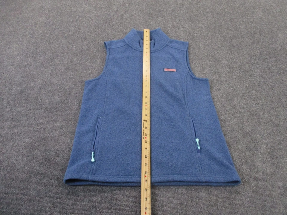 Vineyard Vines 背心夹克女式 M 羊毛衬里学院风户外毛衣高尔夫 — 第 3/4 张图片