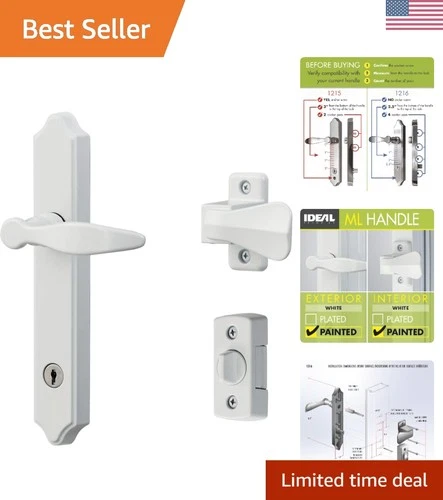 Zinc Metal Storm Door Handle with Key and Elegant Design for 1-1.5" Thickness