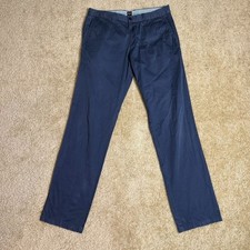 Boss Hugo Chino Pants Mens 32x32 Blue Stretch Flat Front Trousers