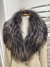 Soho Furrier Racoon Fur Collar Brown