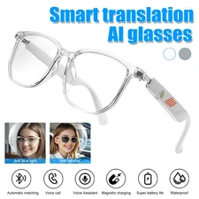 AI Translation Glasses with 100+ Languages Real-Time Translation, Touch Control