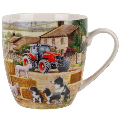 The Leonardo Collection Tazza In Ceramica Fine - Design Collie E Pecore - Tazza Da Tè E Caffè - Adatta A Microonde E Lavastoviglie