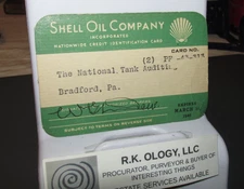 1946 Vintage SHELL OIL COMPANY NATIONWIDE CREDIT ID Credit Card BRADFORD, PA, G