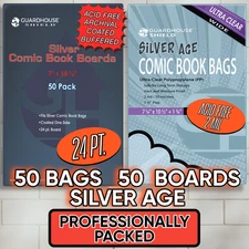 50 Silver Age Comic Book Bags and Boards -- FREE SHIPPING!
