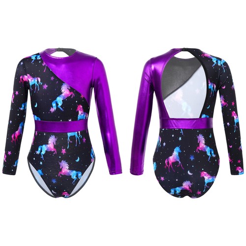 Kids Girls 2 Piece Gymnastics Outfit Junior Ballet Dance Leotard with Shorts - Picture 80 of 84