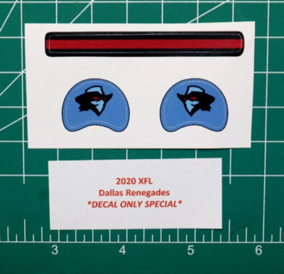 2020 XFL Dallas Renegades Diecut DECAL SHEET ONLY Football Gumball