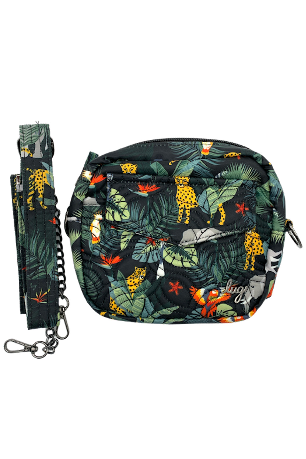 Ушко Маленькое стеганое через плечо Качели Матовые Wildlife Черного цвета 5290₽