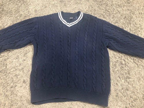 Vintage Gap Mens Cable Knit V Neck 