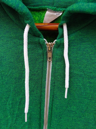 American Apparel F497 Cross Dye Green Fleece Full Zip Hoodie XS USA - Picture 3 of 10