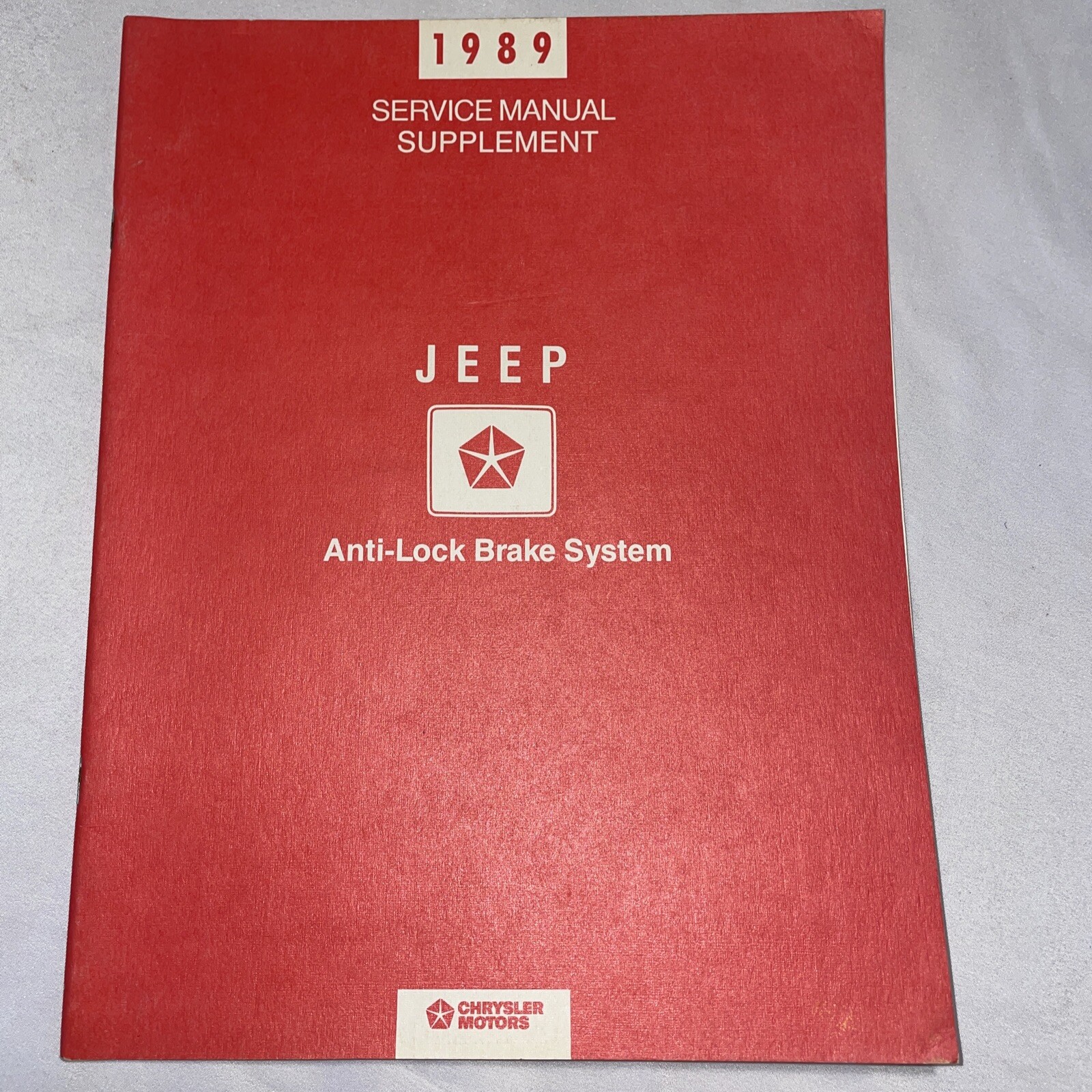 1989 JEEP ANTILOCK BRAKE SYSTEM SERVICE MANUAL SUPPLEMENT eBay