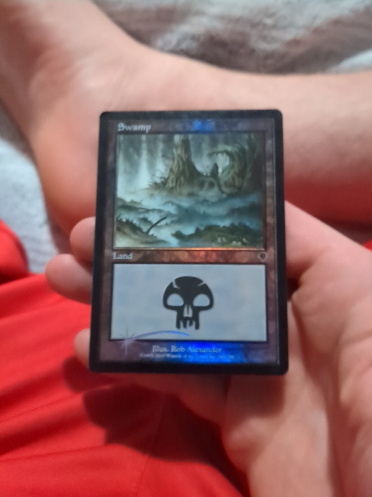 Magic MTG NM Foil Swamp 340 Invasion Basic Land Card