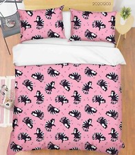 3D Cats Star Pattern Pink Black Quilt Cover Set Duvet Cover Bedding Pillowcases