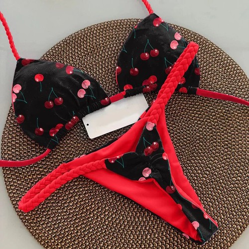 Womens Sexy Push Up Bikini Swimwear Braided String Swimsuit Thong Bathing Suits - Picture 23 of 43