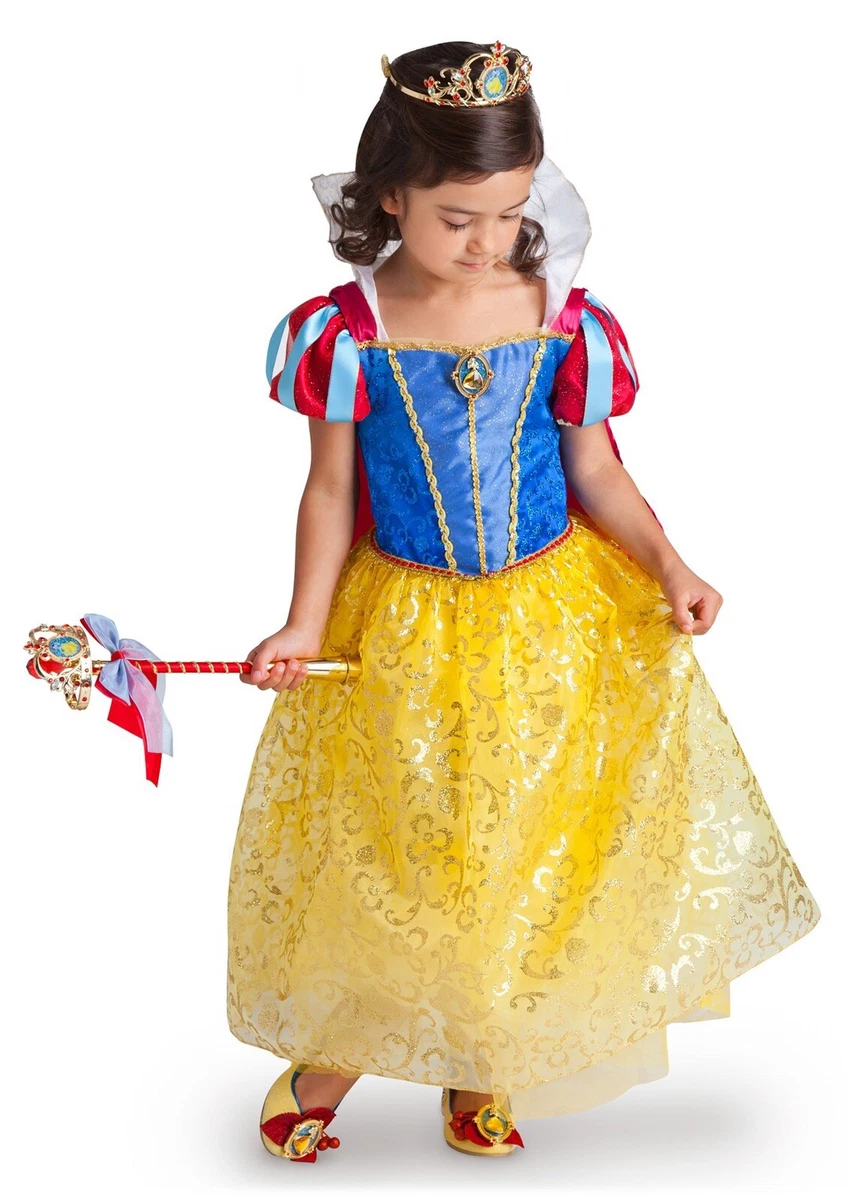 NWT Disney Store Princess Deluxe Snow White Costume, Tiara & Wand Halloween  5/6