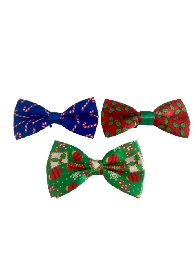 CB4 ACCESSORIES Christmas Bow Tie Men's Xmas Dickie Bow Party Fancy Dress Secret Santa Gift