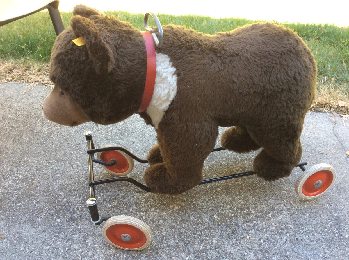 original steiff bear on wheels