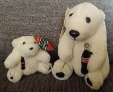 1 Small Christmas Ornament Plush COKE COCA COLA POLAR + 1 Big Plush Play by Play
