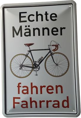 Blechschild 20x30 Fahrrad echte Männer fahren Rennrad City Wald Ausflug Bike Rad