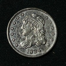 1834 Silver Capped Bust Half Dime Philadelphia Mint Extremely Fine Condition