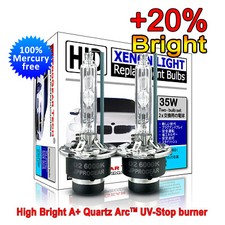 +20% High Bright Heavy Duty D4S D4R 6000K OEM HID Xenon Headlight Bulbs X 2