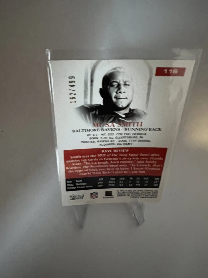 2003 Topps Pristine /499 Musa Smith #116 Rookie RC - Image 2 of 2