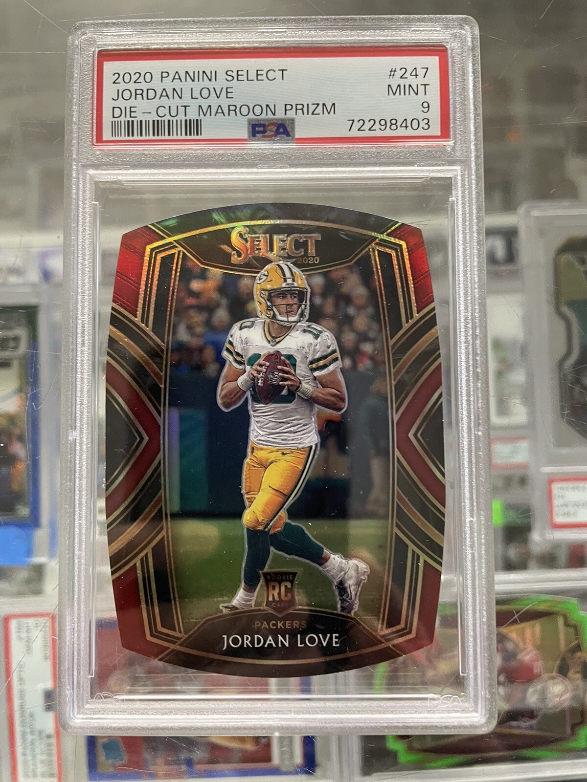2020 Panini Select Maroon Prizm Diecut - Jordan Love #247 - RC PSA 9 Packers