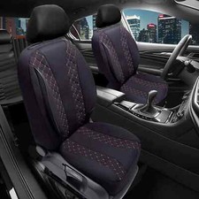 2x Sitzbezüge passend für Hyundai Getz ab 2002-2008 (Schwarz-Rot) | PRIME