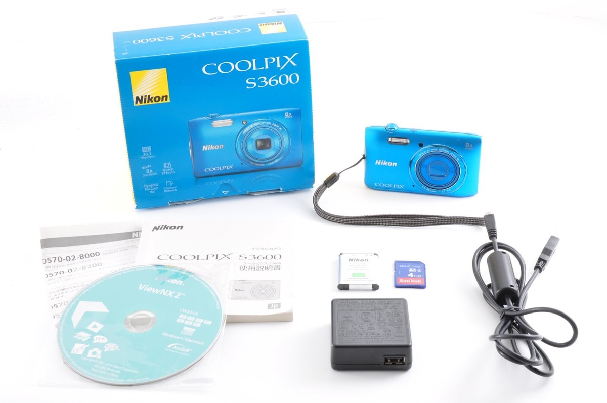 Nikon - 超美品 COOLPIX S3600 コバルトブルー  M111 Nikon COOLPIX S3600 Blue 20.1MP Compact Digital Camera