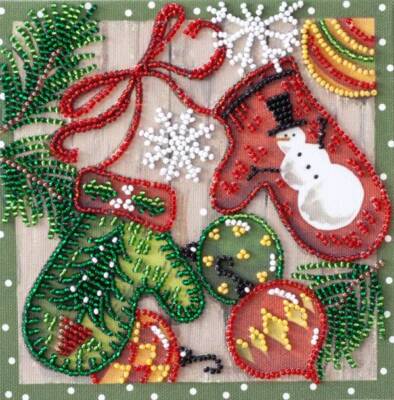 Mini Bead embroidery kit Festive trifles DIY Embroidery Kit beadwork pattern