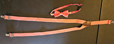Neck Tie Bow Necktie Suspenders NEW PINK Adjustable Teen Boy Set