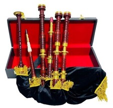 Brand New Traditional Scottish Highland Bagpipes/Brass Gold Hand Engraved Mount