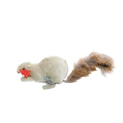 Vintage Japanese Wind-Up -Jumping Squirrel Eating Acorn With Maple Leaf