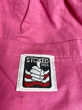 Stoked Pants Youth Medium Skater Hip Hop 1980s Pink New USA Vintage Drawstring