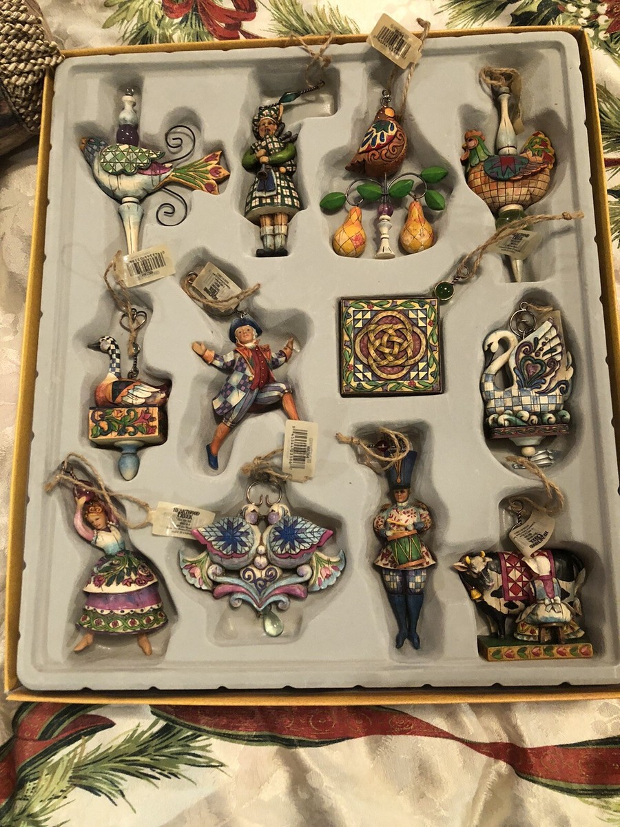 TORIART イタリア製　ヴィンテージ デイズニー　オーナメント 5点セット Jim Shore Twelve Days Of Christmas Hanging Ornaments Heartwood