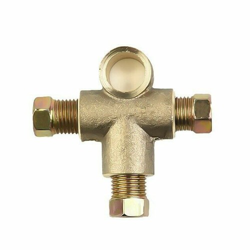2x Tee Brake Line Hose Connector 3 Way Adapter W/ 3 Male Nut Union 3/16 Fitting - Foto 6 di 8