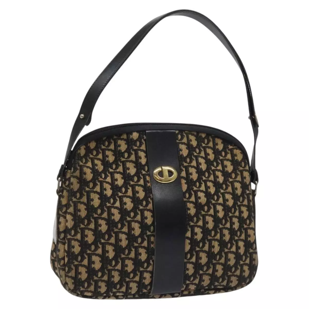 Sac bandoulière Christian Dior trotteur toile marine or authentique BD167
