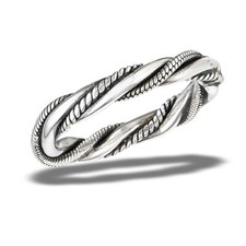 Sterling Silver Twisted Triple Band Ring - Free Gift Packaging