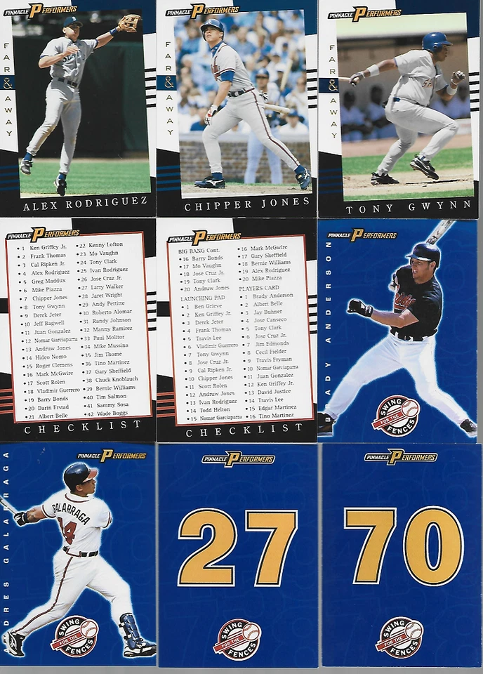 1998 PINNACLE PERFORMERS SINGLES/GAME PIECES/CHECKLISTS***YOU PICK*** - Image 2 of 2