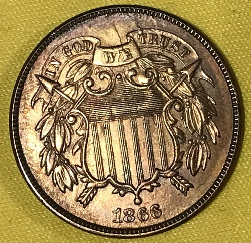 1866 Two Cent Piece - Picture 9 of 10
