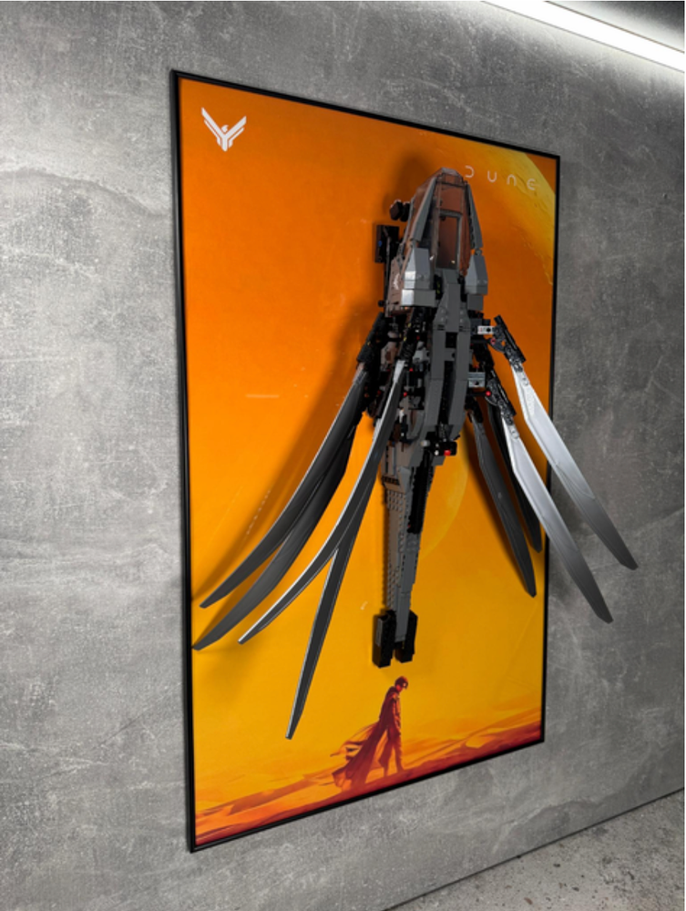 LEGO Art Wall Holder Frame 80x50 cm. LEGO Icons Dune Atreides Ornithopter 10327