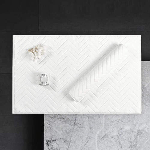 3D Cotton Bathroom Mat Jacquard SPA Shower Mat Wave Stripe Floor Towel  Hotel