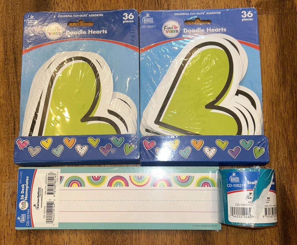 Classroom Teacher Decor Carson Dellosa Kind Vibes Heart Rainbow Bundle - Image 3 of 4