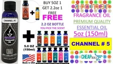 AROMAR 100% Fragrance Essential Oil Premium Quality CHANNEL # 5 oz + FREE 1