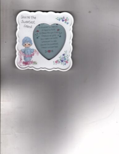 Precious Moments SWEETEST SISTER  Ceramic Picture Frame Heart Window 1993 - Picture 1 of 2