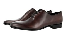 PRADA OXFORD 1 PC LEATHER ULTRA CLEAN LOOK DRESS SHOES BURGUNDY US 10 EU 43