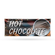 Hot Chocolate Vinyl Banner Sign with Metal Grommets Heavy-Duty Single-Sided