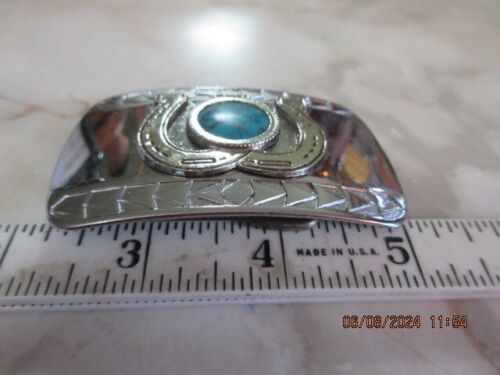 1970s **DOUBLE HORSESHOE** SOUTHWESTERN DESIGN ART BELT BUCKLE - Picture 2 of 5