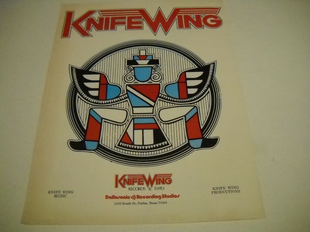 KNIFE WING Records & Tapes -Dallas, Texas original 1975 Promo Poster Ad