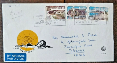 1977 Netherlands FDC Antillen Ustatius Aarten Aba First Day Cover Netherladse